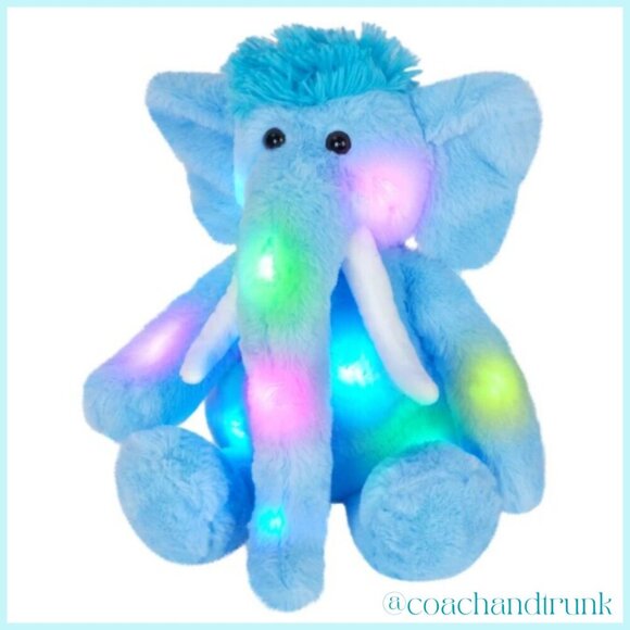 LED Light Musical Elephant Blue Soft Fluffy Stuffy Plushie NEW WITH TAGS - Picture 6 of 8